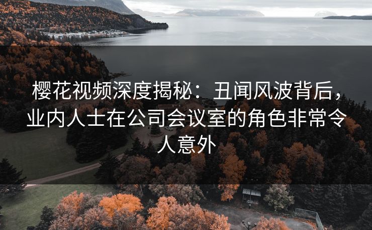 樱花视频深度揭秘：丑闻风波背后，业内人士在公司会议室的角色非常令人意外
